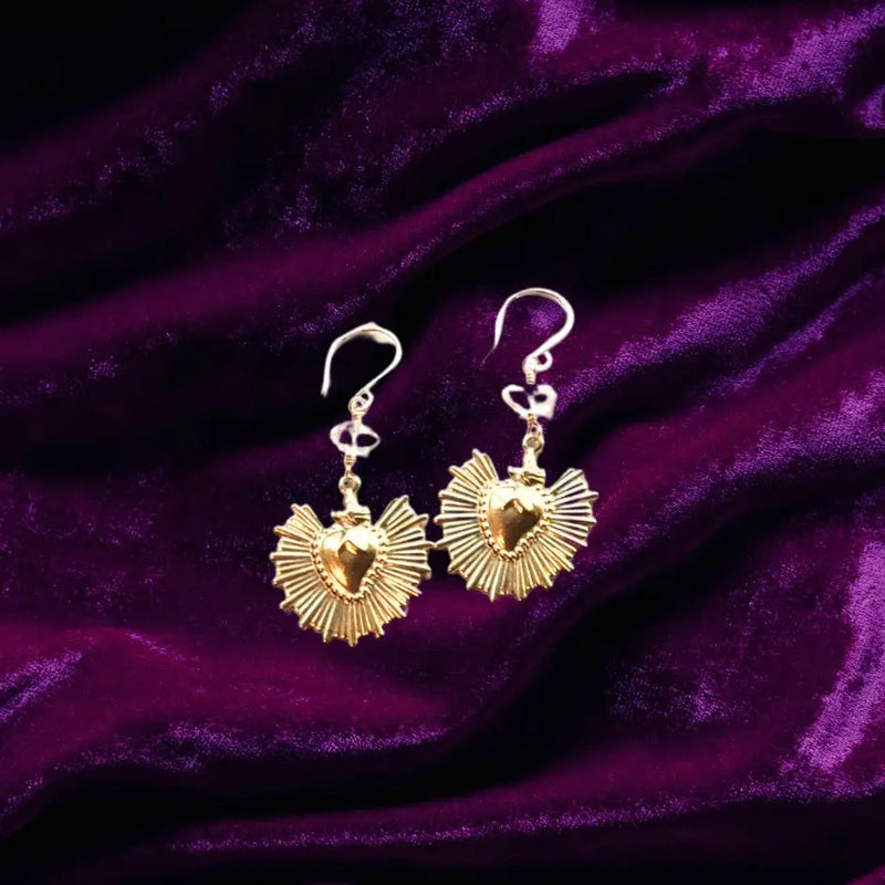 Sacred Heart Charm Earrings