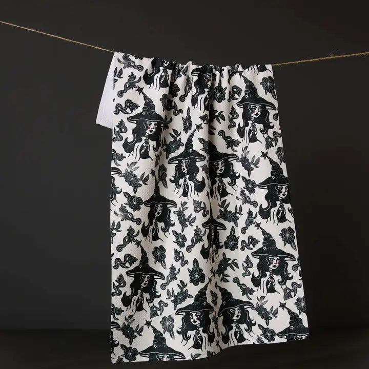 Floral Witches Tea Towel