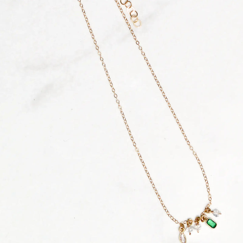 Sunshower Necklace- Green Onyx