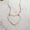 Big Gold Heart | Paperclip Chain Necklace