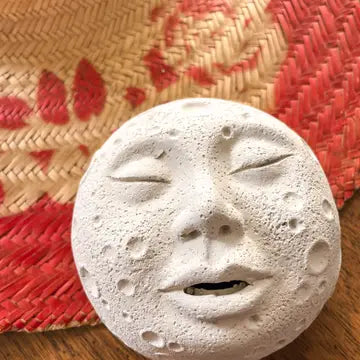 Moon Face Incense Burner Cement