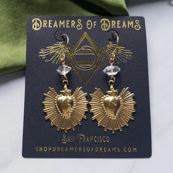 Sacred Heart Charm Earrings