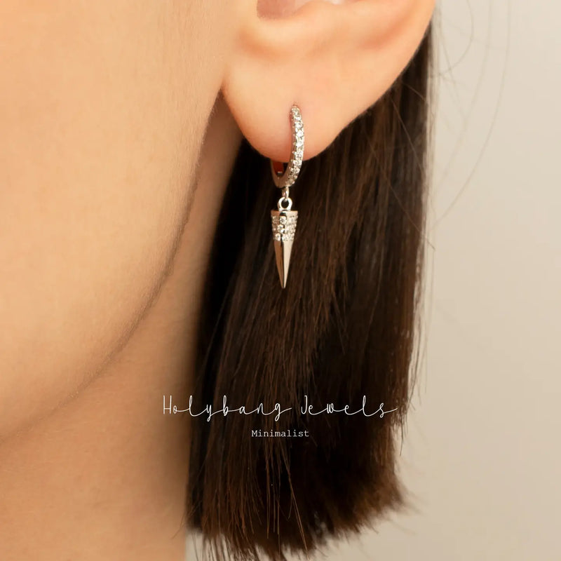Spike Dangle Hoop Earrings