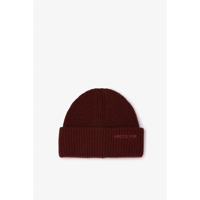 Merino Wool Embroidered Beanie - Dark Walnut Brown