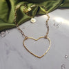 Big Gold Heart | Paperclip Chain Necklace