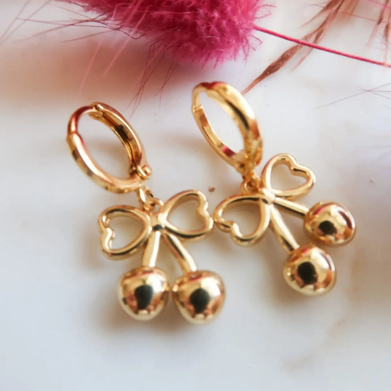 Forgotten Summers Cherry Bow Earrings