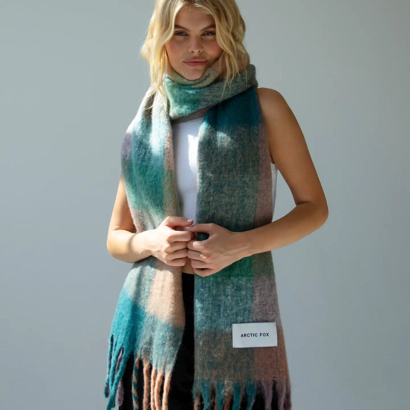 The Reykjavik Scarf - 100% Recycled - Lilac Check