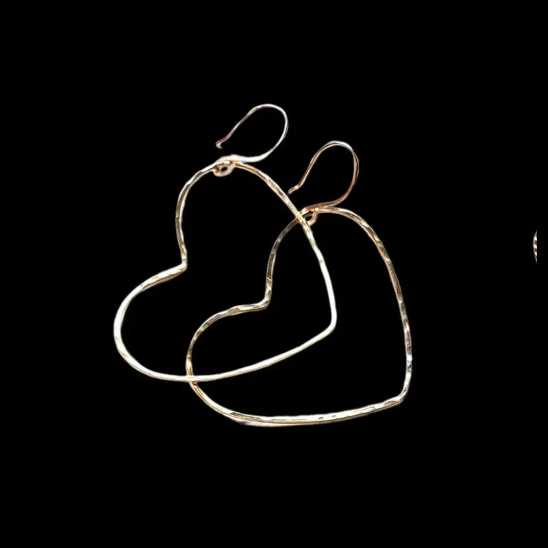 Big Gold Heart Hoop Earrings