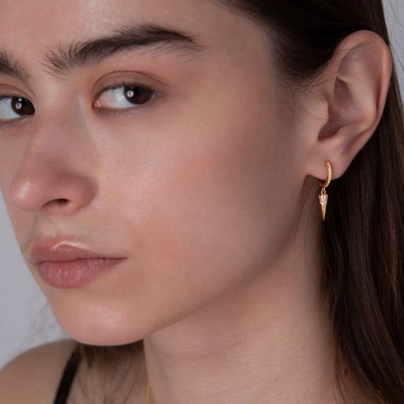 Spike Dangle Hoop Earrings