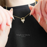 Baguette Art Deco Tiny Pendant Necklace