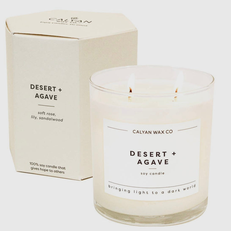 Desert + Agave Glass Tumbler Soy Candle
