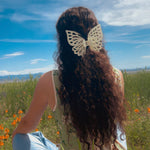 Jumbo Butterfly Hair Claw in White