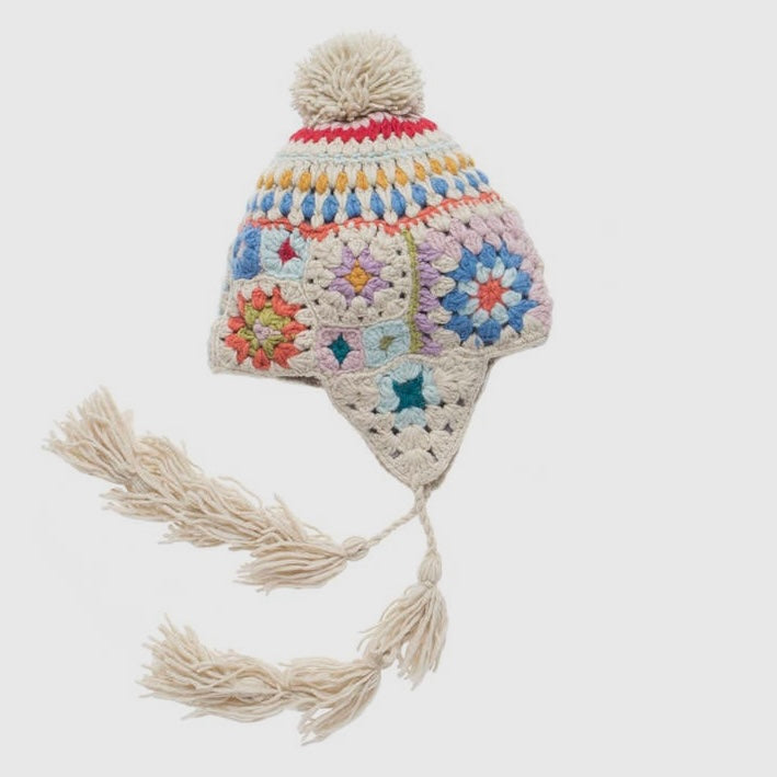 Woodstock Crochet Earflap Hat in Natural