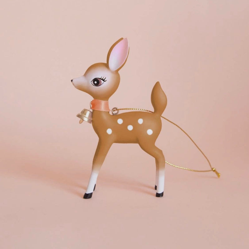 Retro Deer Ornament in Brown