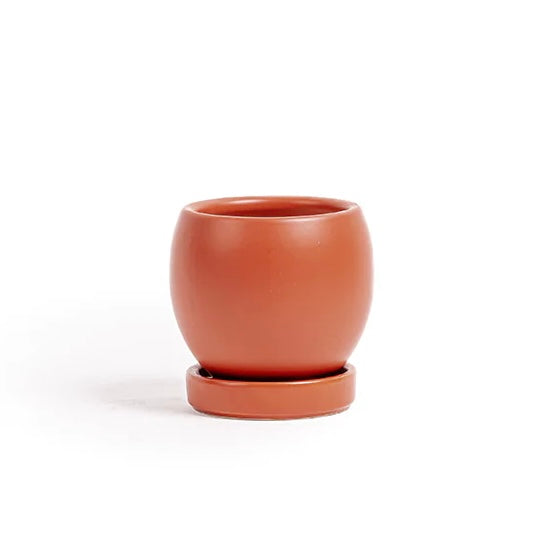 Bollé Pots with Water Saucer in Rust