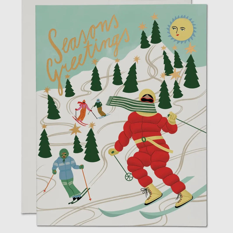 Snowy Slopes Holiday Greeting Card