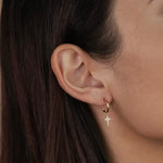 Golden Hoop - Cross - Earring