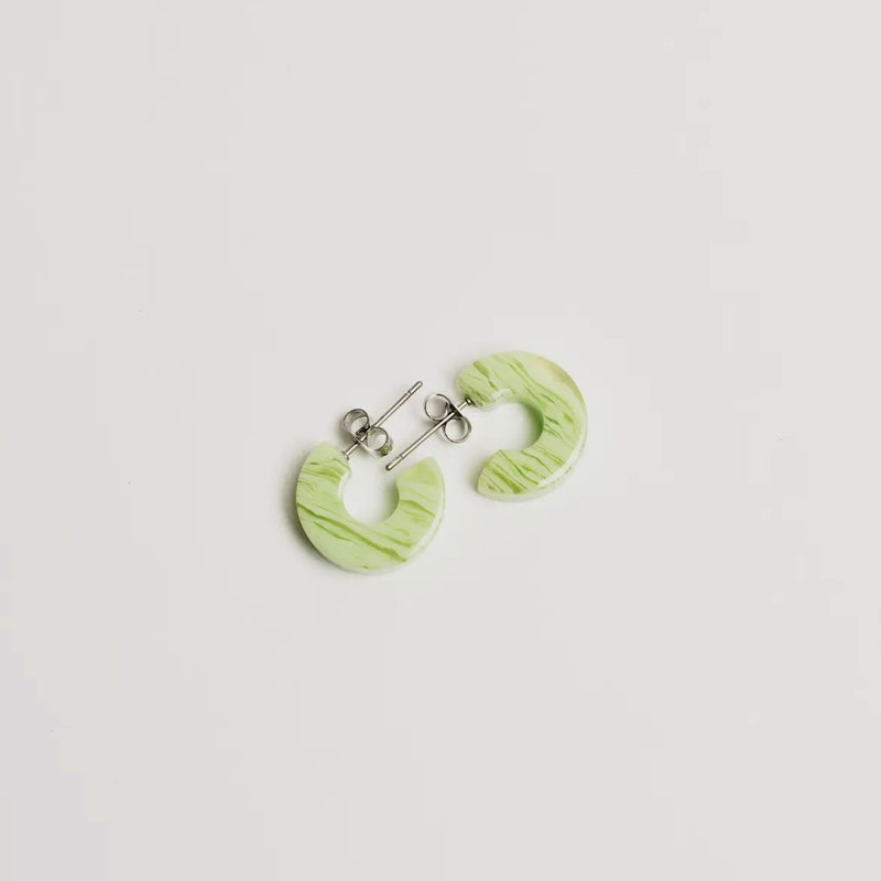 Mali Mini Hoop Earrings in Tiger Green