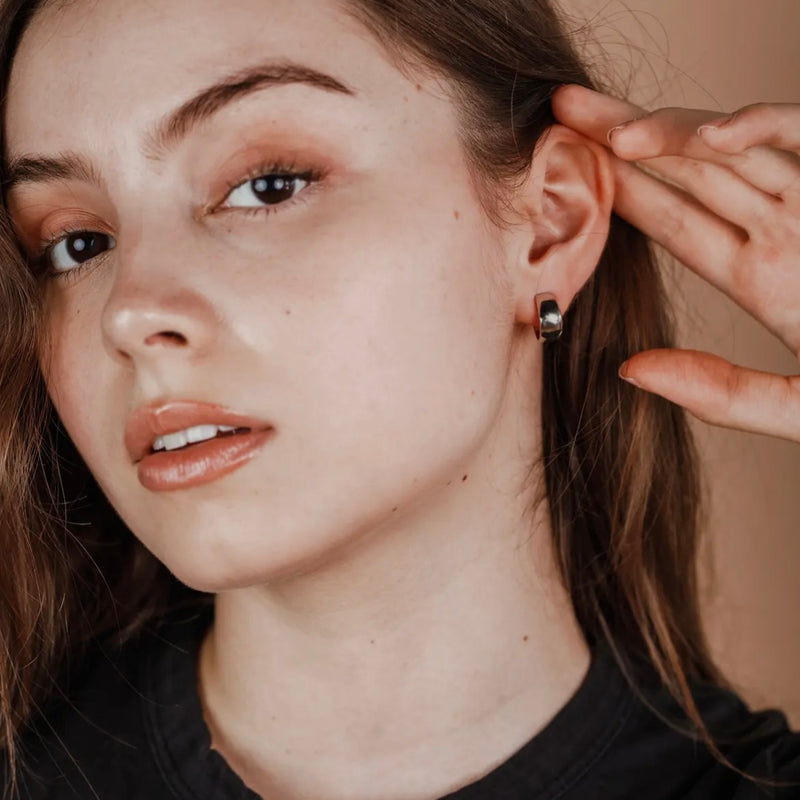 Silver Hoop - Wide - Earring