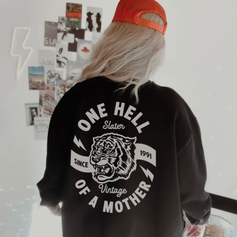 Hell Raisin' Mom Trendy Aesthetic Grunge Crewneck Sweatshirt
