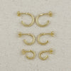 18k Gold Filled Thin Line Cubic Zirconia C Hoop Earrings