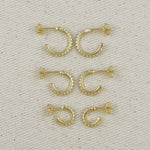 18k Gold Filled Thin Line Cubic Zirconia C Hoop Earrings