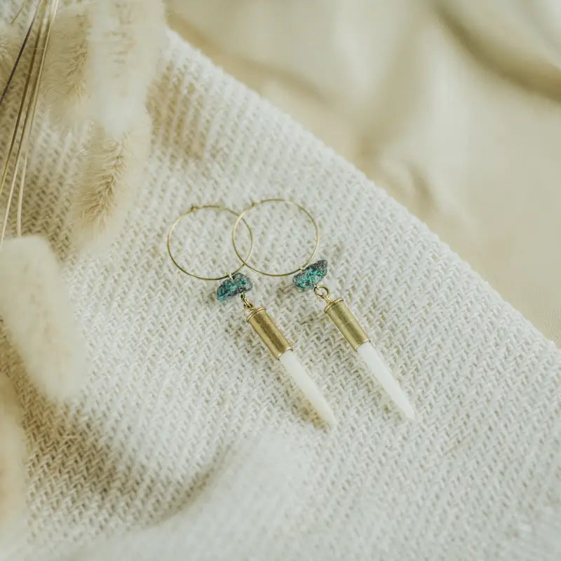 Yellowstone Beth Dutton Quill Earrings Turq Hoop Variant