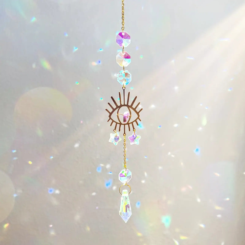 Amethyst Eye Crystal Suncatcher Rainbow Prism