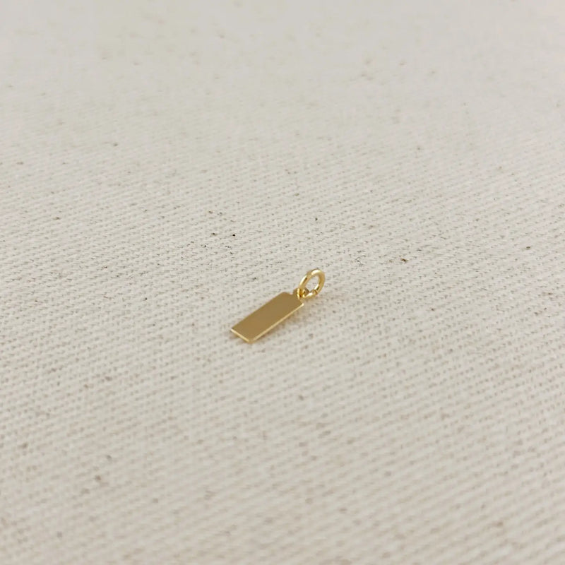 18k Gold Filled Blank Rectangular Tag Charm