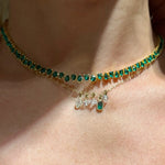 Sunshower Necklace- Green Onyx