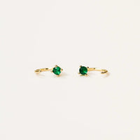 Cz Huggies Earring in Emerald