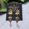 Flaming Heart Charm Earrings