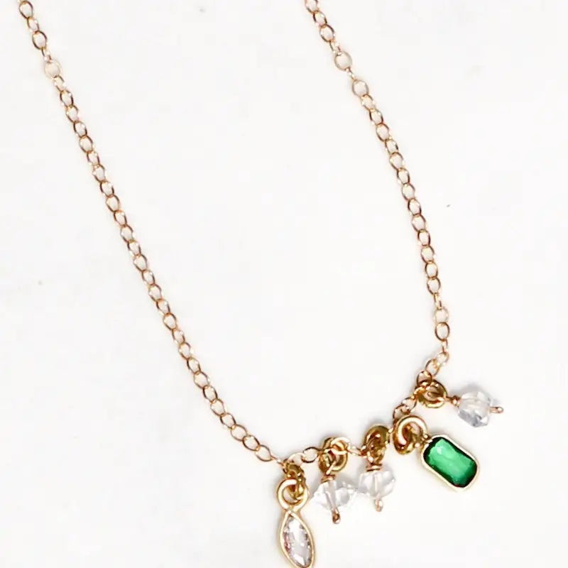 Sunshower Necklace- Green Onyx