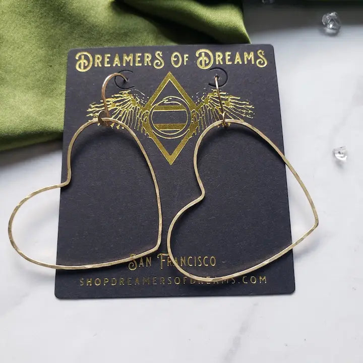 Big Gold Heart Hoop Earrings