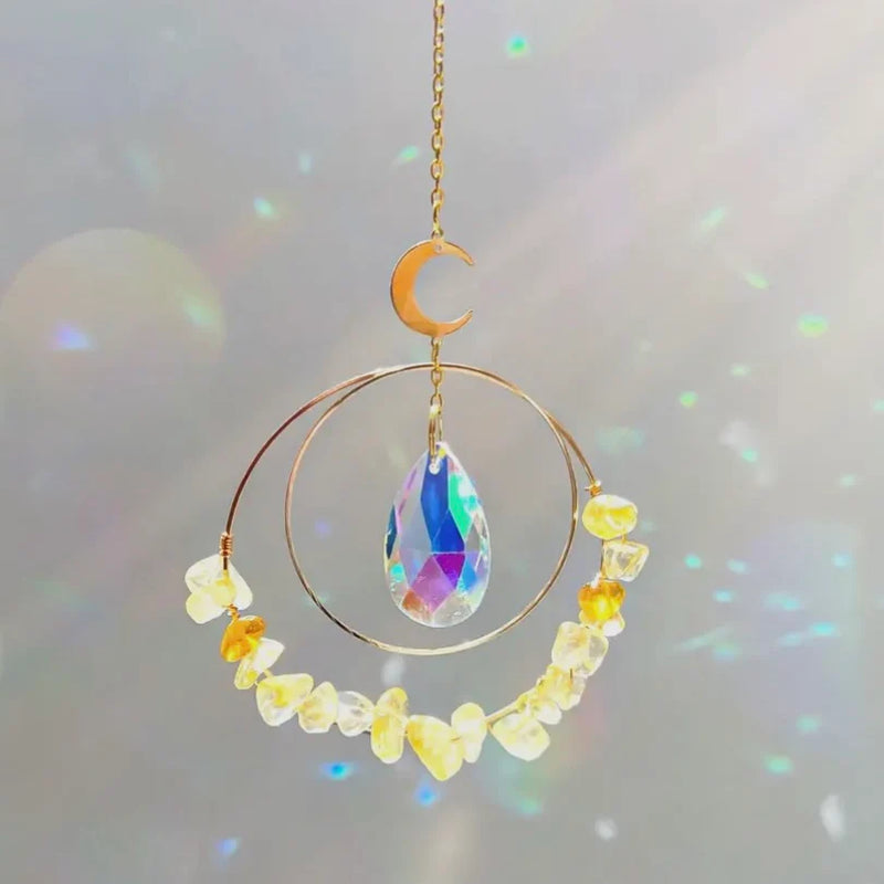 Citrine Crystal Suncatcher Rainbow Prism