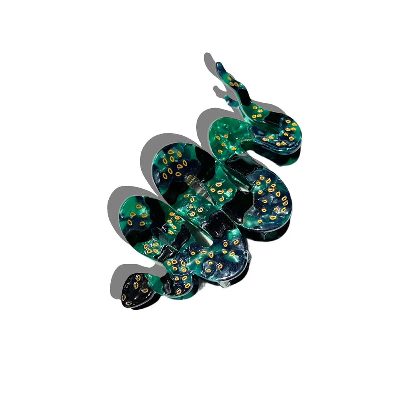 Hand-Painted Snake Claw Hair Clip