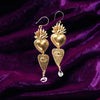 Flaming Heart Charm Earrings