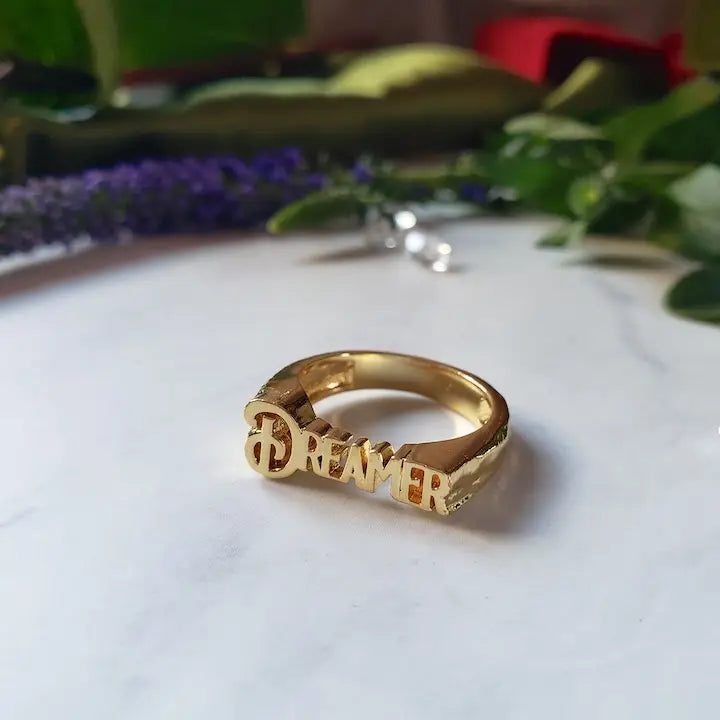 The Dreamer Ring - 14k Gold Lettering