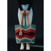 Teal, Burgundy & Tan Aztec Tote