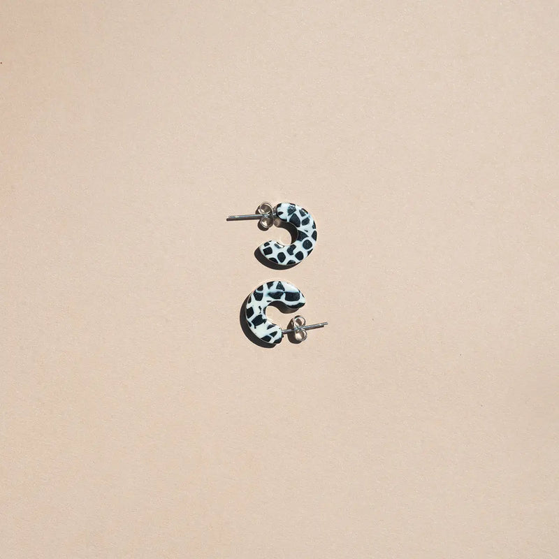 Mali in Dalmation Speckled Hoop Earring