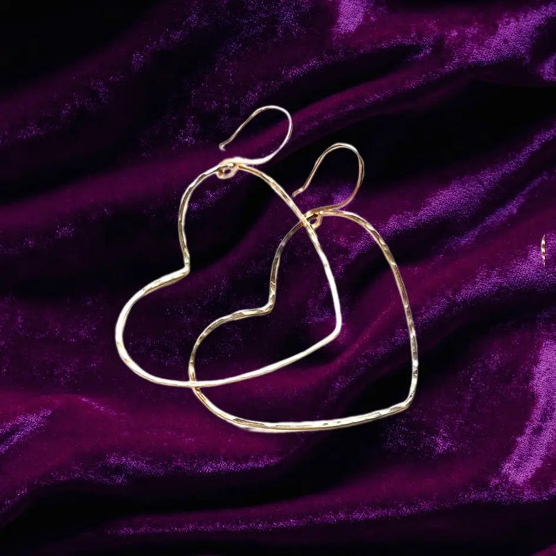 Big Gold Heart Hoop Earrings