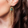 Gold Rainbow Arch Chain Duster Earrings