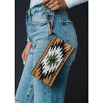 Brown, Black & Green Aztec Wristlet