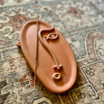 Concrete Face Tray/ Incense Holder in Green