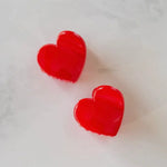 Glossy Candy Hearts Hair Clip Set