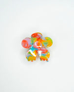 Flower Hair Claw in Rainbow Sherbet