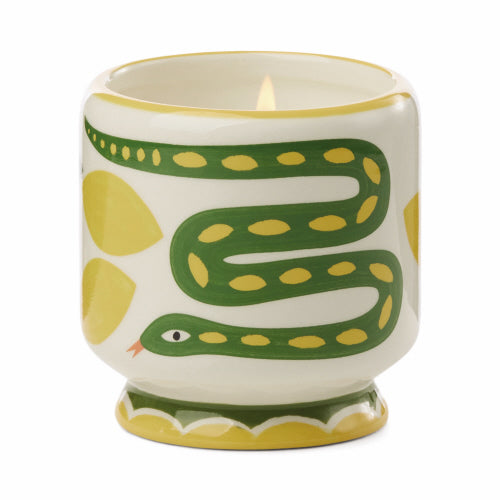 HANDPAINTED "SNAKE" CERAMIC CANDLE