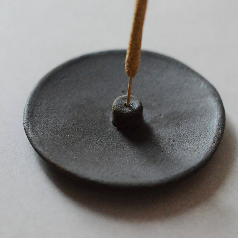 Raw Black Clay Incense Holder