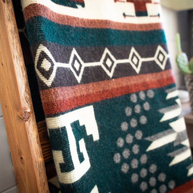 Andean Alpaca Wool Blanket in Evergreen