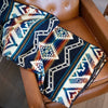 Andean Alpaca Wool Blanket in Rio Blue/Orange/Red